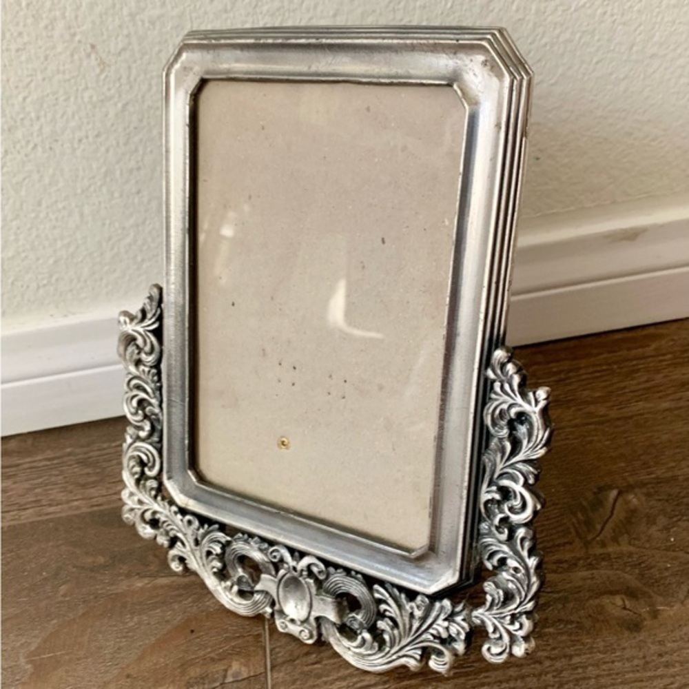 Metal Ornate Silver Tone Photo Frame 8/9 Inch